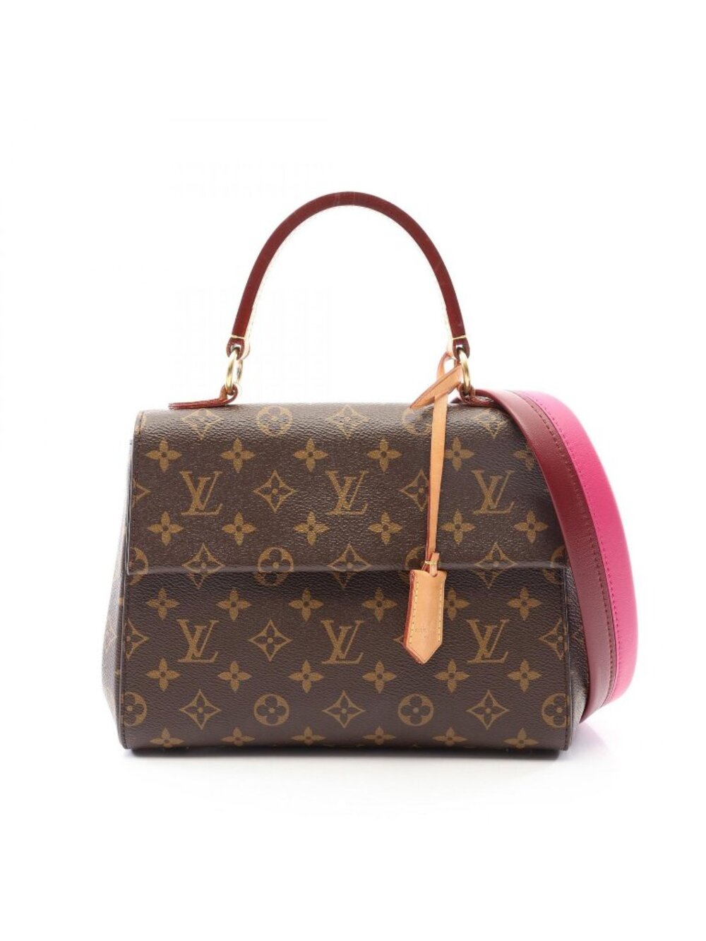 Louis Vuitton Handbag Cluny BB Monogram Rose 2-Way Fuchsia Leather